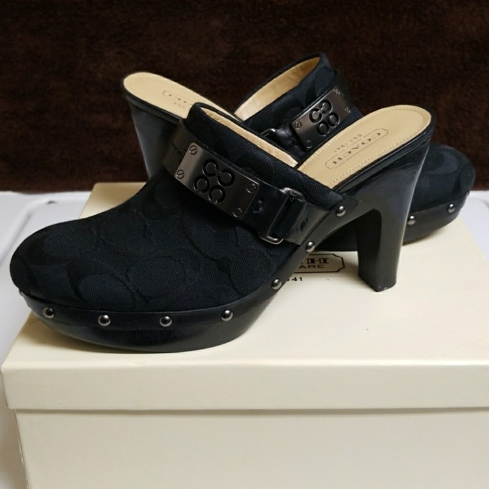 Coach IVY SiG C Black Clogs